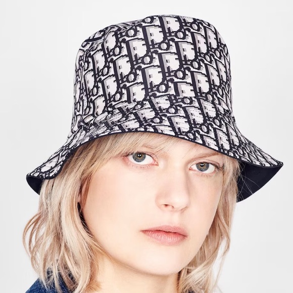 DIOR BLACK REVERSIBLE TEDDY-D SMALL BRIM BUCKET HAT - Picture 10 of 14